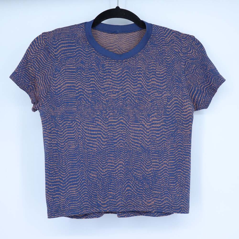 LULULEMON Short Sleeve Train Be Shirt Mineral Blue Orange Soda Active Women's 4